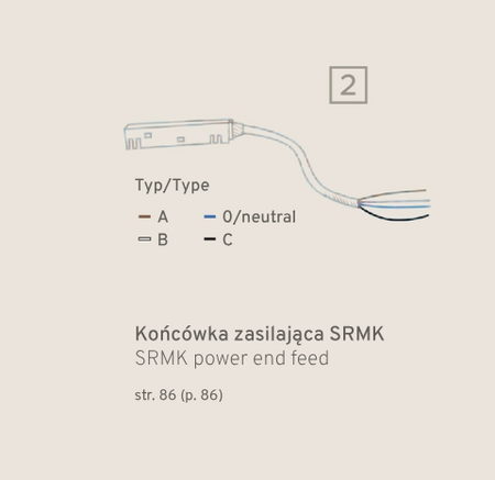 Końcówka Zasilająca Do Szyn Magnetycznych do zaslaczy podtynkowych LL-SRMK - DomenoLED