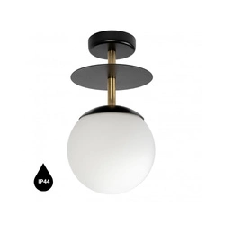 PLAAT B czarna lampa przysufitowa / plafon z mosiądzem z podwyższoną szczelnością IP44 (PLB123S3) - Ummo
