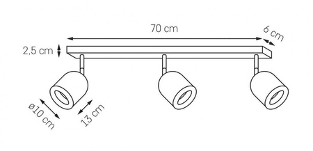 Lampa sufitowa SPARK 3 kolor Czarny (50944302) - KASPA