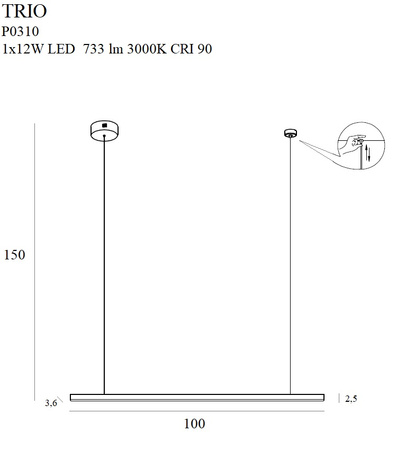 Lampa wisząca TRIO 1 (P0310) - Maxlight