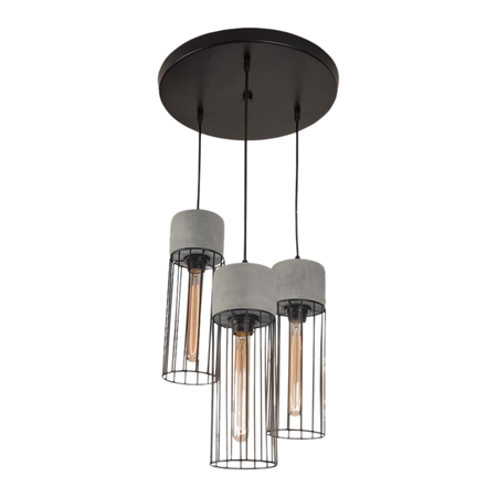 PENDANT 3L CONCRETE STEEL (1662 Zambelis) - Zambelis
