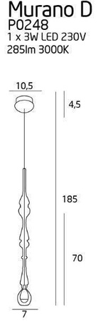 Lampa wisząca Murano D (P0248) Max Light - żyrandol