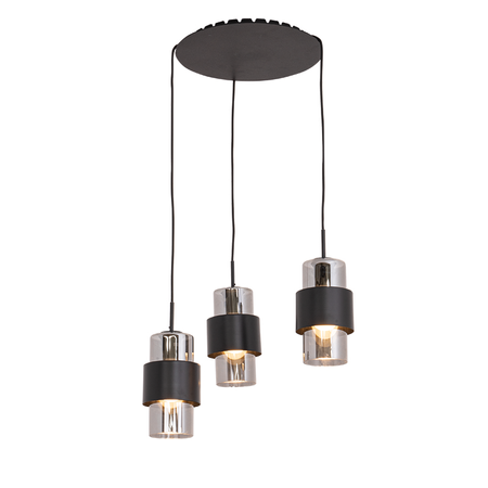 PENDANT LIGHT 3XE27 BLACK MATT CHROME CLASS (22141 Zambelis) - Zambelis