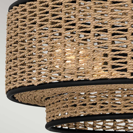 Lampa wisząca z plecionki rattanowej Teton (QZ-TETON-5P-MBK) - Elstead Lighting