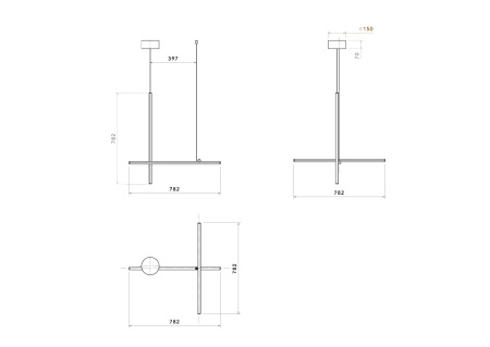 Lampa Wisząca Coordinates Suspension 1 LED 2700K Anodized Champagne (F1860044) - FLOS