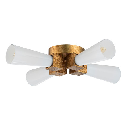 Lampa wisząca Kristy - 4 źródła światła - Przecierane złoto (KRISTY-4P-DG-OPAL) - Elstead Lighting