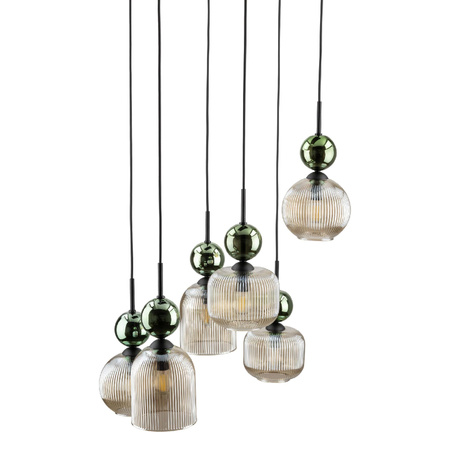 SOPHIA GREEN COGNAC LAMPA WISZĄCA 6XE14 (11150) - TK Lighting