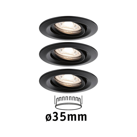 LED Nova Mini Coin wychylna   3x4W 3x310lm MR-11  230V 2700K czarny mat (PL93083) - PAULMANN