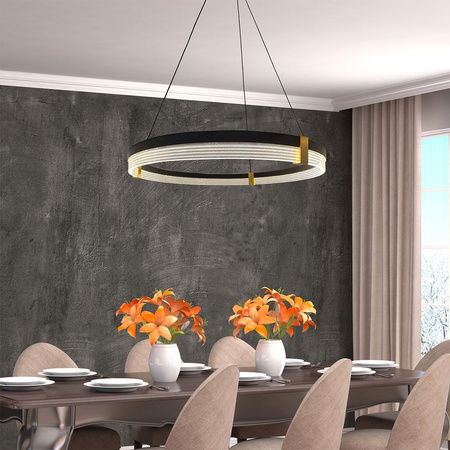 Lampa wisząca Plum 1 LED CCT duża czarna (LP-0407/1P L BK Triangle) - Light Prestige