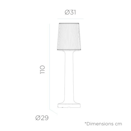 NEW GARDEN lampa ogrodowa CARMEN 110  BATTERY biała (LUMCR110WLNW) - New Garden