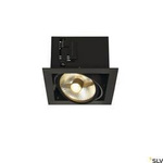 KADUX 1, lampa wpuszczana, jednopunktowa, QPAR111, kwadratowa, czarna matowa, maks. 75W (115540) - SLV