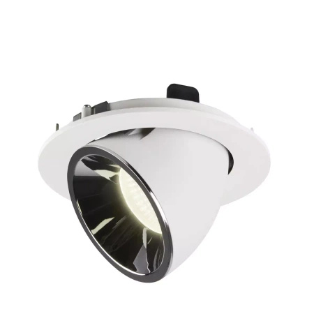 NUMINOS® GIMBLE L, oprawa sufitowa wpuszczana biała/chromowana 2700 K 55° (1005992) - SLV