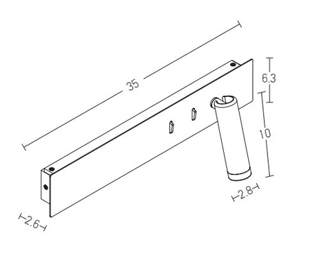READING LIGHT LED 3W WITH BACKLIGHT 10W BLACK (H54 Zambelis) - Zambelis