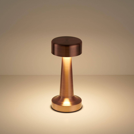 Przenośna lampa z dotykowym włącznikiem TAVOLO A miedziana 21 cm (ST-8127T/A COPPER) - Step into Design