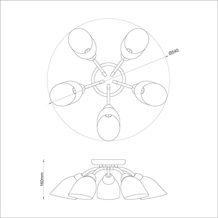 Lampa sufitowa PORTOS 5xE14 (ML2267) - Milagro