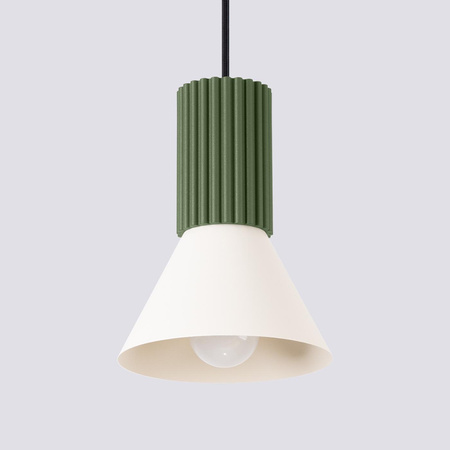 Lampa wisząca ESTRIA 1 beżowa/zielona oliwka (SL.1872) - Sollux Lighting