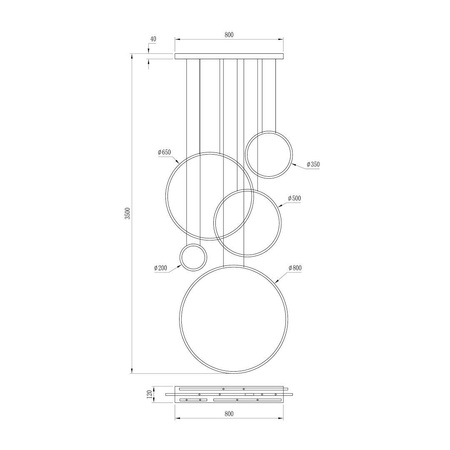 Lampa wisząca Saturno Gold 100W LED mezzanine (ML2325) - Milagro