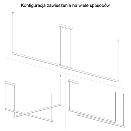 Lampa wisząca led podwójna regulowana, świecąca góra-dół MIAMI (8838) - Argon