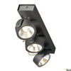 KALU, lampa ścienna i sufitowa, trzypunktowa, LED, 3000K, czarna, 60° (1000131) - SLV