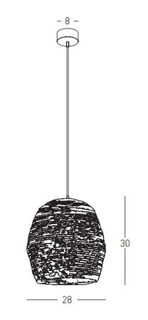 PENDANT LAMP NATURAL BRAIDED WHEAT 1XE27 (22165 Zambelis) - Zambelis