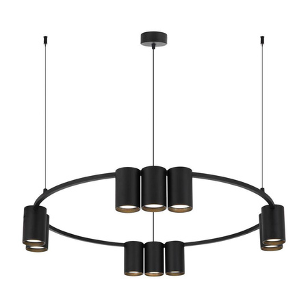 Lampa wisząca (koło) GENESIS BLACK 10xGU10 (ML0373) - Milagro