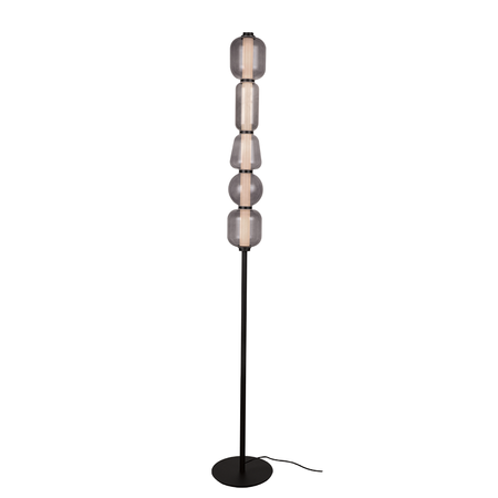 FLOOR LED LIGHT 17W 3000K METAL-GLASS, BLACK-SMOKED GREY (23064 Zambelis) - Zambelis