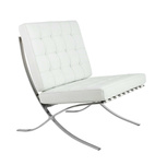 Fotel BARCELON PRESTIGE PLUS biały - włoska selekcjonowana skóra naturalna, stal (KH1501100211) - King Home