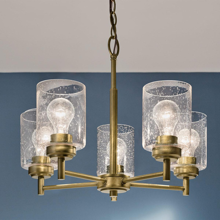 Żyrandol Winslow - 5 źródeł światła - Naturalny mosiądz (KL-WINSLOW5-NBR) - Elstead Lighting