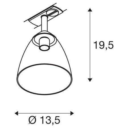 Oprawa do systemu szynowego PARA CONE GL, 1-fazowy spot (1006156) - SLV