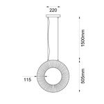 NEXO Z1 - lampa zwieszana pionowa - Zielona szałwia - średnica 50 cm - 4000K (5226) - ANTIGO