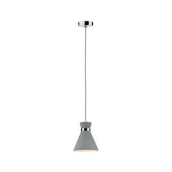 Verve Lampa wisząca IP44 max. 20W E27 Szary/Chrom 230V Beton/Metal (PL70890) - PAULMANN