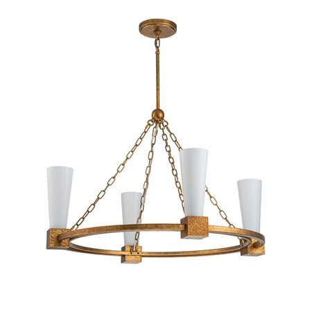 Żyrandol Kristy - 4 źródła światła - Przecierane złoto (KRISTY4-DG-OPAL) - Elstead Lighting