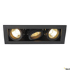 KADUX 3, lampa wpuszczana, trzypunktowa, QPAR51, prostokątna, czarna matowa, maks. 150W, ze sprężynami zaciskowymi (115530) - SLV