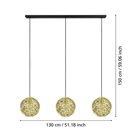 Lampa wisząca SKOURA czarna (39757) - EGLO