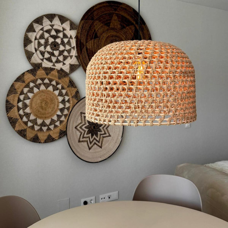 Ratanowa lampa wisząca Kanso 40 cm jasne drewno 1xE27 (LP-2025/1P 40 cm) - Light Prestige