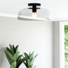 Półplafon Sylvia - 1 źródło światła - Matowa czerń (ALM-SYLVIA-SF-BK-CL) - Elstead Lighting