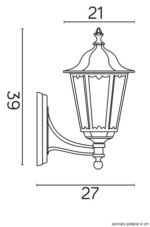 Kinkiet na elewację Retro Midi (K 3012/1/M g) - SU-MA