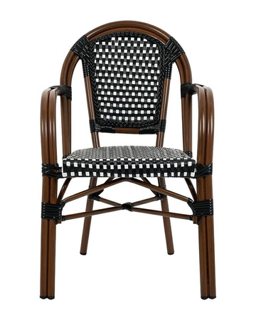 Krzesło ogrodowe CAFE PARIS ARM brązowe   rattan (KH1501100174) - King Home
