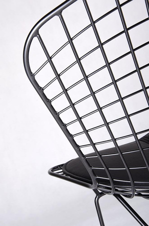 Krzesło NET SOFT czarne - czarna poduszka, metal (MC-020A.B.B) - King Home