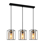 Lampa Wisząca Kalula (PND-78901-3-BK+AMB) - Italux