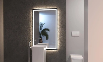 Lustro prostokątne ASTON PLUS w ramie z oświetleniem LED - MCJ