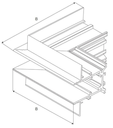 MAXLIGHT MT0009. Kątownik do użycia przy uskoku na suficie. Do szyn MT0006, MT0007