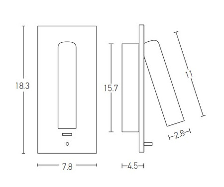 RECESSED READING LIGHT LED 3W BRUSHED BRASS (H67 Zambelis) - Zambelis
