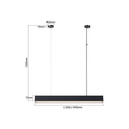 Lampa wisząca Luci M LED CCT Tuya czarna  (LP-1401/1P M BK Smart) - Light Prestige