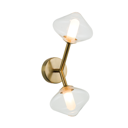 SCONCE 2XG9 MAX 5W METAL-GLASS GOLD (23022 Zambelis) - Zambelis