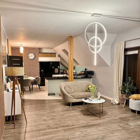 Lampa wisząca Linea No.5 60/40cm złota 3k (LA087/2P_60_40_100_3k_gold) - ALTAVOLA DESIGN