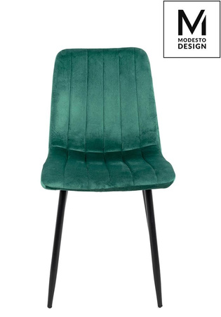 MODESTO krzesło LARA zielone - welur, metal (J-07.GREEN) - MODESTO