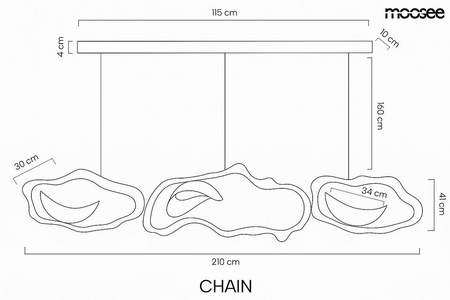 MOOSEE designerska lampa wisząca CHAIN 210 złota (MSE1501100588) - Moosee
