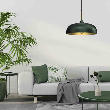 Lampa wisząca LINCOLN GREEN/GOLD 1xE27 35cm (MLP8032) - Milagro