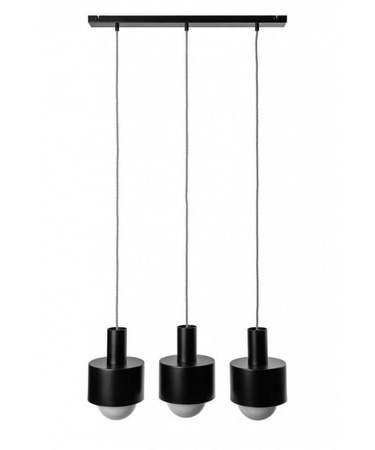 Lampa wisząca Enkel 3 z oplotem poliestrowym czarnym (EN3322P0) - Ummo